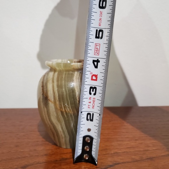 Onyx Polished Stone Vase Brown, tan, green,‎ cream 4" Tall - Picture 10 of 10